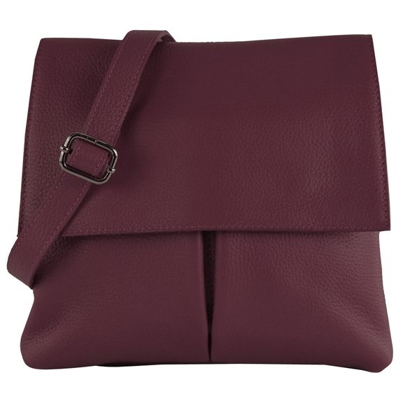 - T63Leder - Leather Shoulder Bag Bordeaux Violet XD - Picture 1 of 7